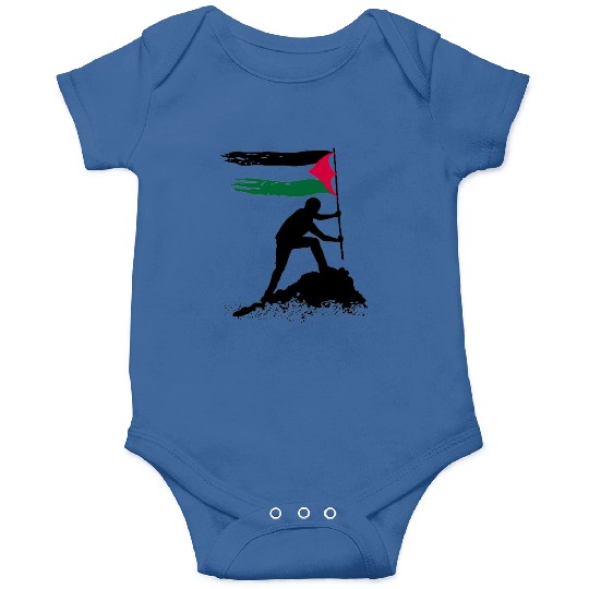 free palestine standing flag silhouette Onesies