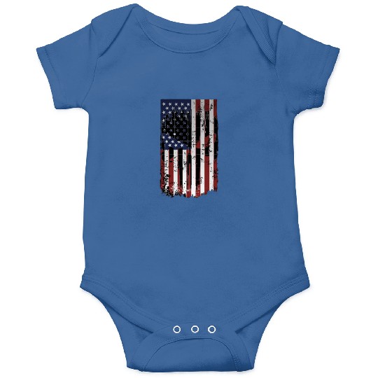 American Flag with Skull Onesies