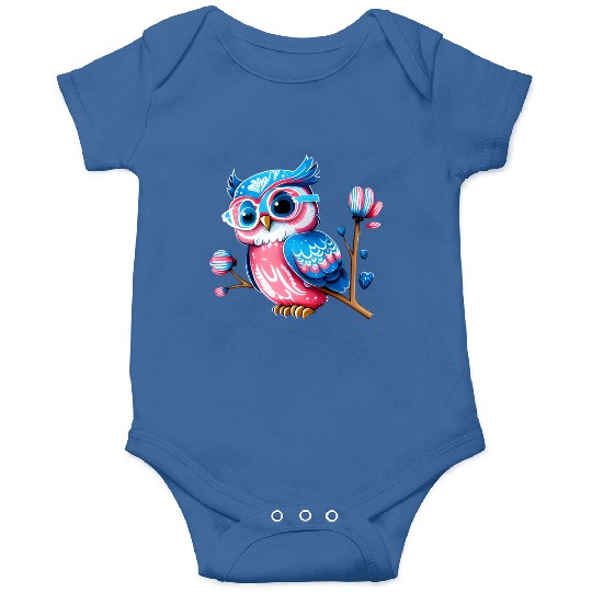Red White and Blue Owl Onesies
