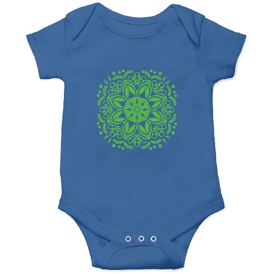 Green floral lace pattern Onesies