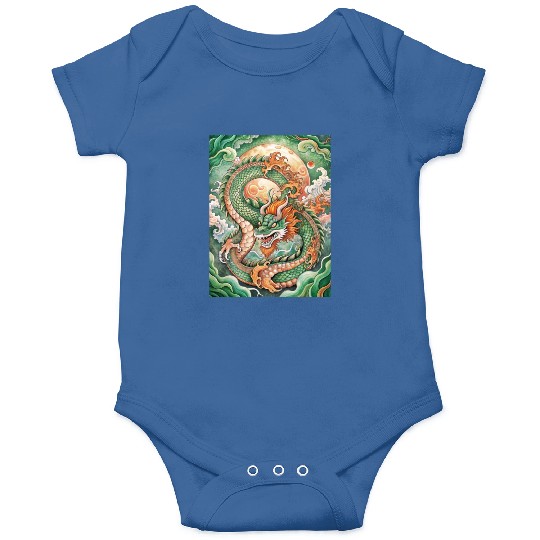 Traditional Chinese Dragon Ink Style Onesies