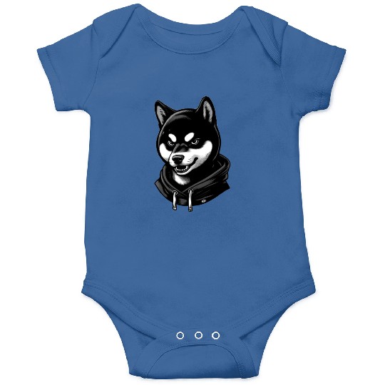 Fierce Shiba Inu in Onesies