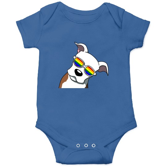 LGBTQ CUTE PIT BULL PRIDE DESIGN Onesies
