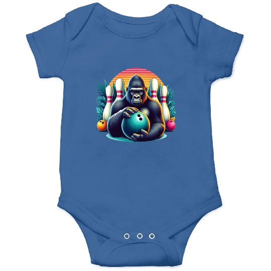 Gorilla Playing Bowling Animal Sports Lovers Onesies