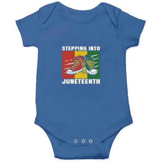 Stepping Into Juneteenth 2024 Afro American Onesies