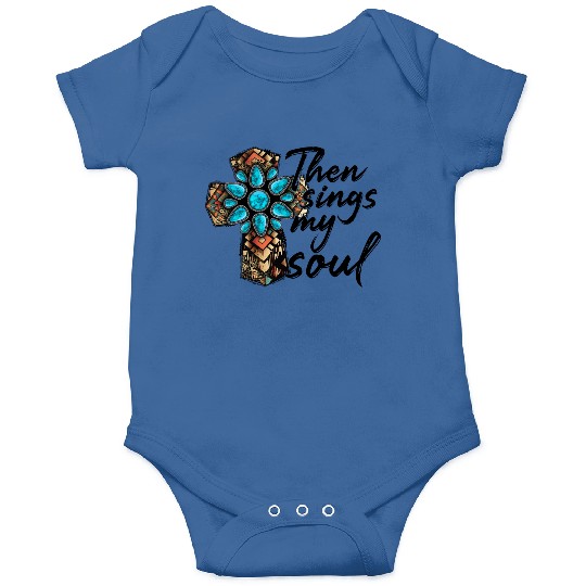 Turquoise Cross Western Aztec Art Onesies