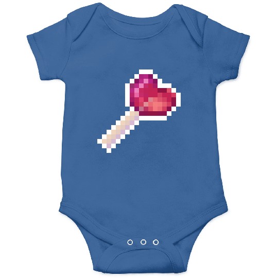 Pixel Art Sprite Cute Heart Lollipop Onesies