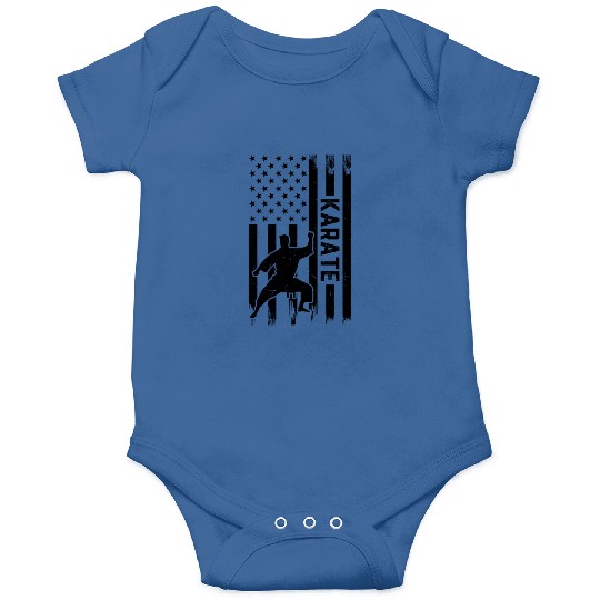 Karate US Flag Karate Onesies