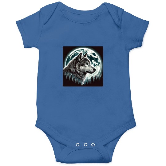 Nature Moon Alpha Cute Wolf Moon nature Onesies