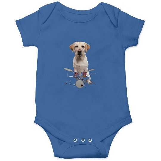 Labrador Playing Drums Realistic Onesies