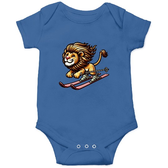 Cute Skier Lion Onesies