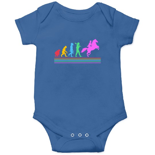 Retro Equestrian Riding Horse Racing Evolution Onesies