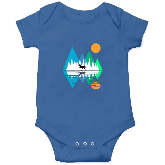 GEOMETRIC MOUNTAIN HORSE Onesies
