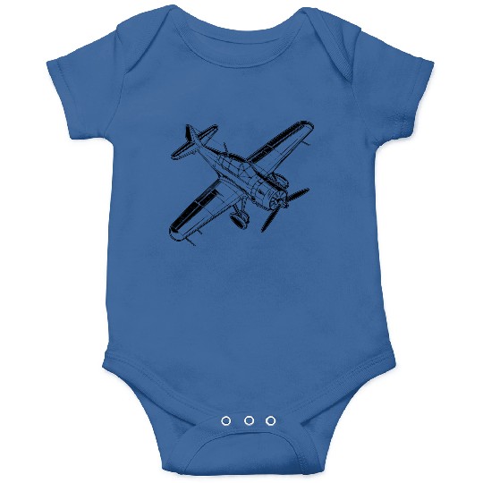 Propeller Aircraft Line Art Onesies