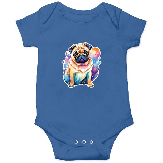Pug Watercolor Onesies