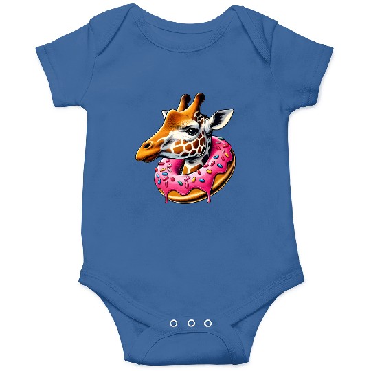 funny feast for the eyes - giraffe with donut Onesies