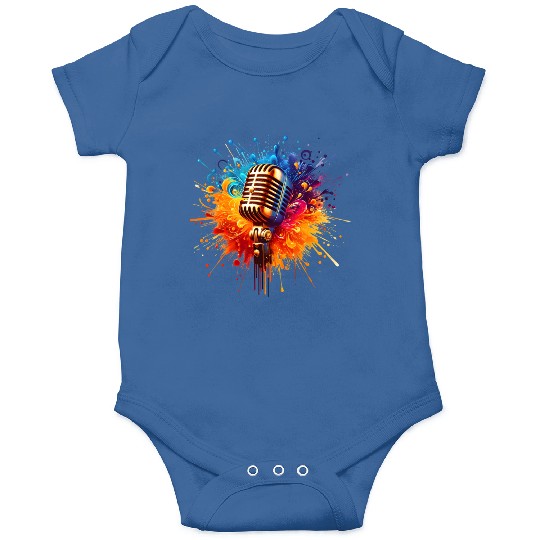 vintage style microphone Onesies