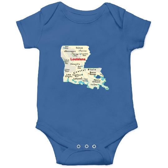 Louisiana map image of state. Onesies