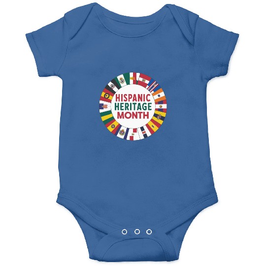 Hispanic Heritage Circle Unity of Flags Onesies