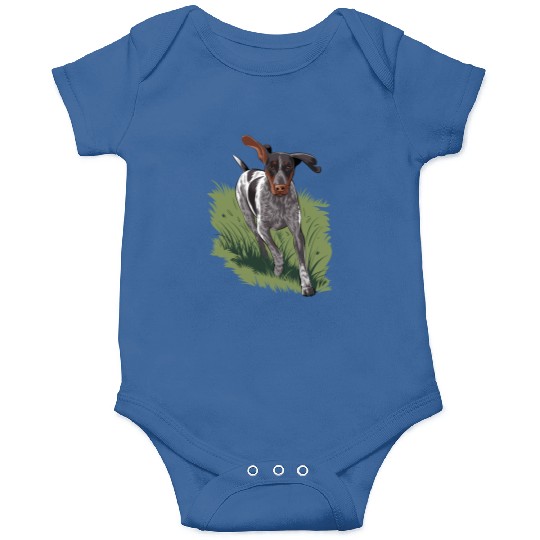 German Shorthaired Pointer Running In Field Onesies