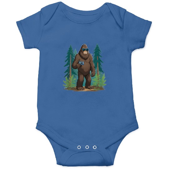 Bigfoot with Sunglasses and Camera on an Adventure Onesies