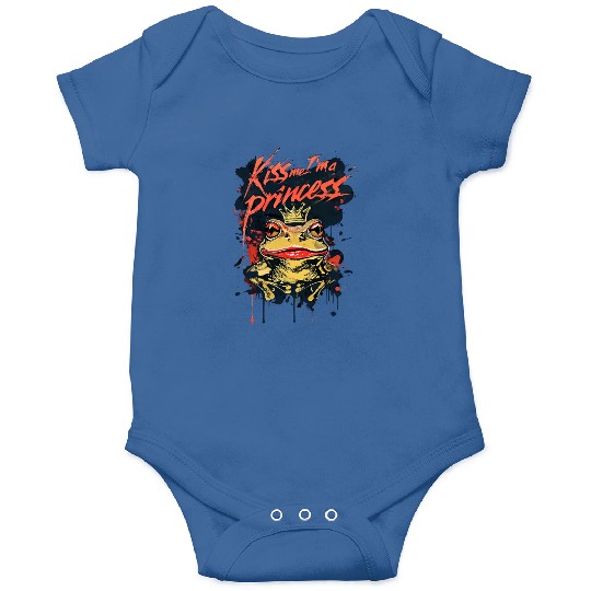 Kiss Me I'm A Princess Funny Frog Toad Onesies