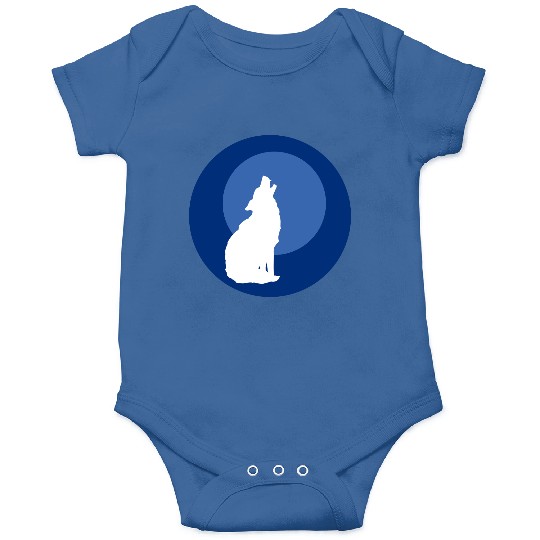 Wolf Moon Nature Vector Onesies