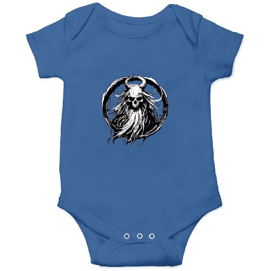 Dark Mythical Skull with Horns Design Onesies