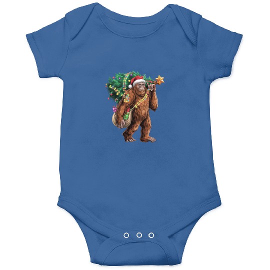 Bigfoot Christmas Tree Lights Xmas Sasquatch Lover Onesies