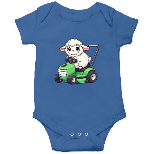 Funny sheep lawn mower farmer lamb grass Onesies