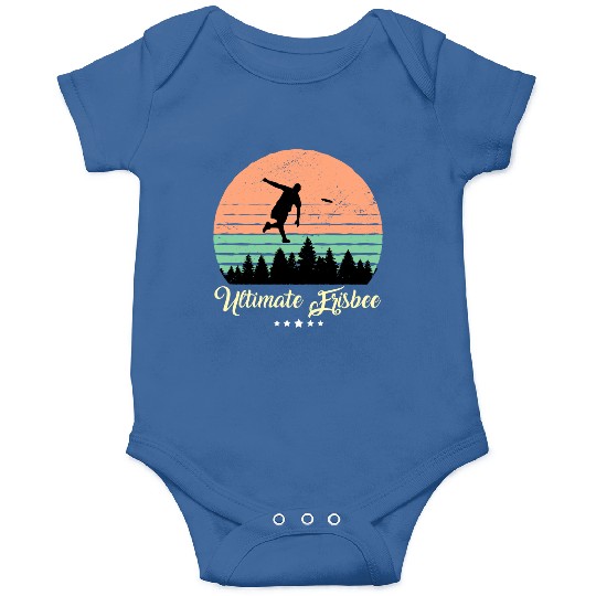 Ultimate Frisbee Vintage Retro Sunset Onesies