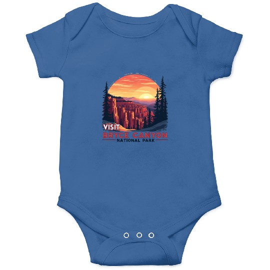 Bryce Canyon National Park Retro Illustraion V 01 Onesies