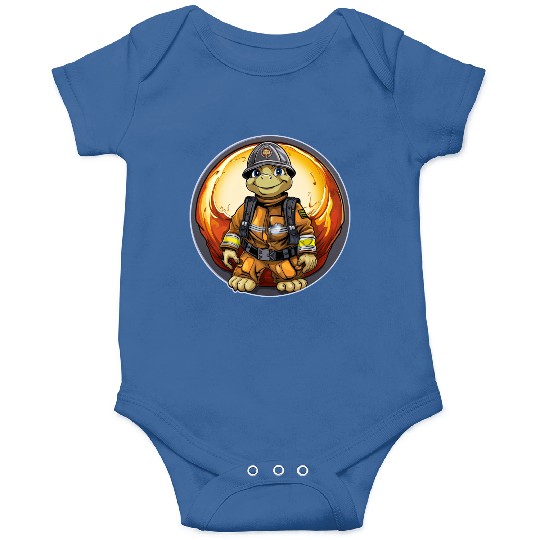 Turtle firefighter / fireman turtle Onesies