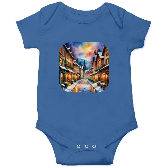 Christmas Night Streets Onesies