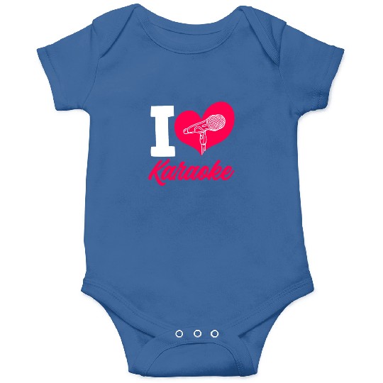 I Love Karaoke Microphone Heart Onesies