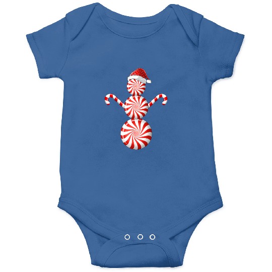 Funny Christmas Onesies Peppermint Candy Snowman
