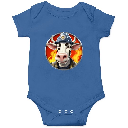 Firefighter cow Onesies