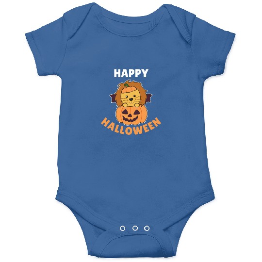 Lion Happy Halloween Pumpkin Bat Costume Onesies