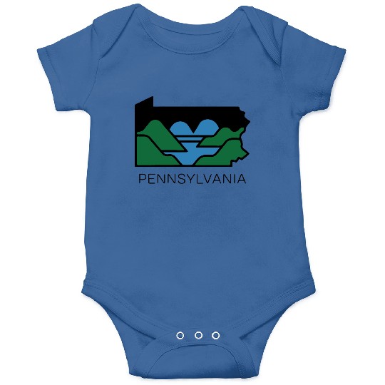 Pennsylvania Outline with Heart Shaped River Map Onesies