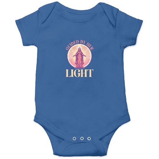 Virgin Mary Guided By Her Light Onesies
