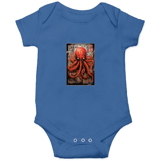 Street Art Red Octopus Onesies