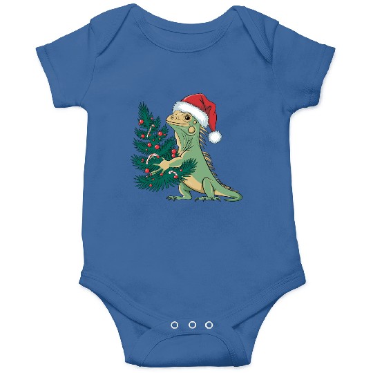 Christmas Tree Santa Iguana Onesies