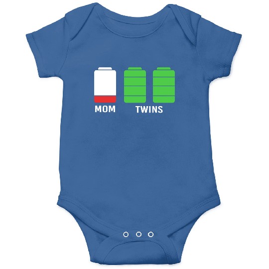 Funny Birthday Mama Twin Mom Low Battery Onesies