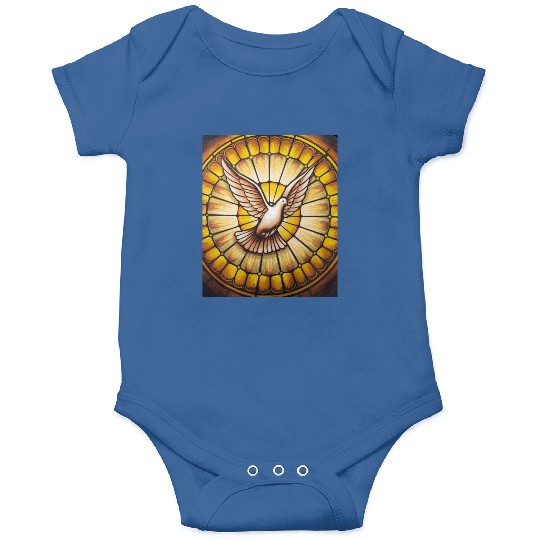 Stained Glass Dove in Flight - Peace & Spiritualit Onesies