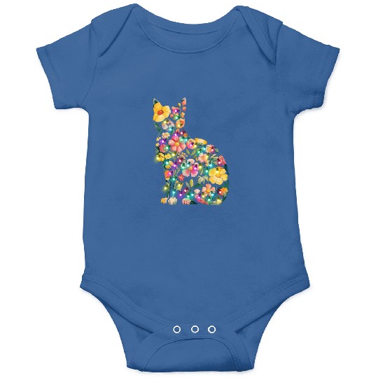 Floral Cat Silhouette nature santa christmas light Onesies