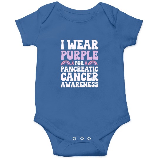 I Wear Purple For Pancreatic Cancer Awareness Onesies