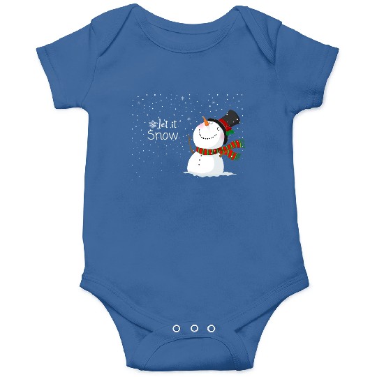 snowfall with snowman, let it snow. Onesies
