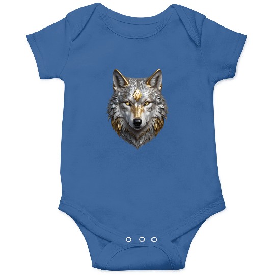 Majestic Silver/Gold Wolf Onesies