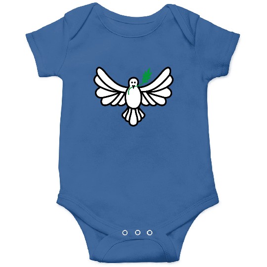 White dove green branch Onesies