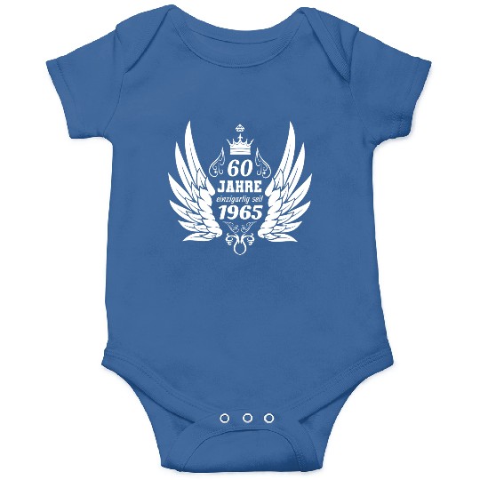 60 years unique since 1965 angel wings Onesies